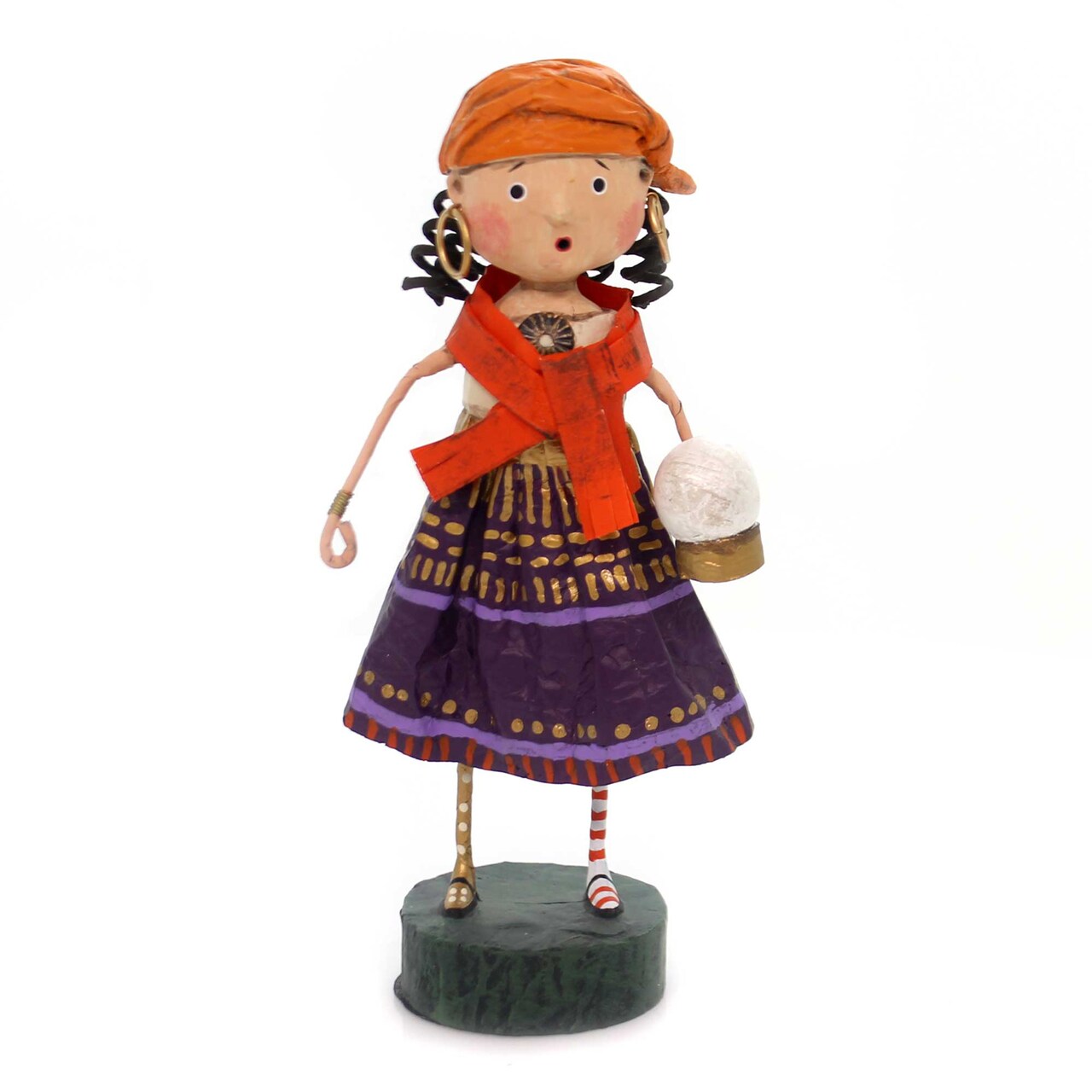 Lori Mitchell 6.25 In Gypsy Rose Halloween Figurine , Lightweight Halloween Decor Fortune Teller Halloween